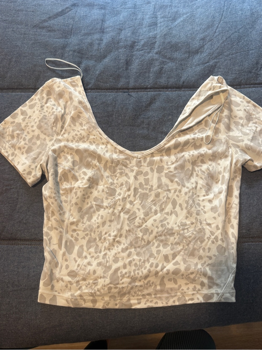 Scoop Neck Women's Top in Light Beige Animal Print  Lulu